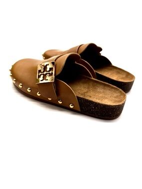 Tory Burch Mellow Denim Studded Mules